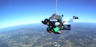 Mulher cai de paraquedas junto ao aeródromo em Braga