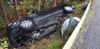 Mulher ferida após despiste seguido de capotamento em Braga