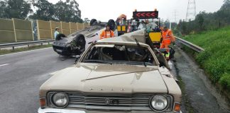 Choque seguido de capotamento na A4 provoca três feridos