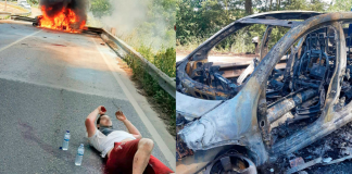 Militar da GNR salva vida a condutor de carro em chamas