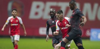 Santa Clara, com menos dois jogadores, empata em Braga.