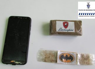 PSP de Guimarães deteve homem com 200 doses haxixe