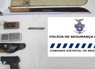 PSP apreende haxixe e armas a suspeito de violência doméstica em Guimarães