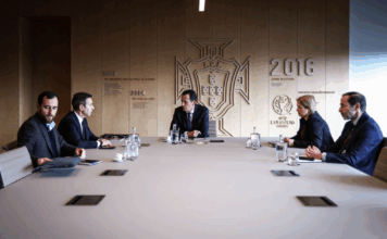 SC Braga recebido pela FPF na Cidade do Futebol