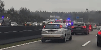 Choque em cadeia com quatro viaturas provoca dois feridos na Autoestrada A3