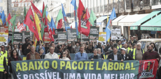 Manifestação em Lisboa contesta pacote laboral “Trabalho XXI”