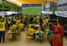 Mercado Municipal de Braga transmite jogo Brasil x Marrocos do Mundial 2026 em ecrã gigante