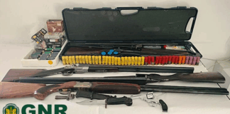 GNR apreende cinco armas de fogo e quase 200 munições em caso de violência doméstica em Vila Verde