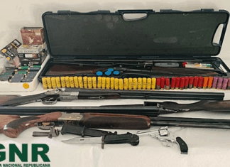 GNR apreende cinco armas de fogo e quase 200 munições em caso de violência doméstica em Vila Verde