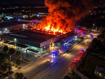 Incêndio de grandes proporções destrói Intermarché na Areosa, em Viana do Castelo