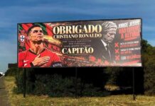“Serás sempre o nosso capitão”: cartazes de apoio a Ronaldo surgem em Lisboa e Oeiras